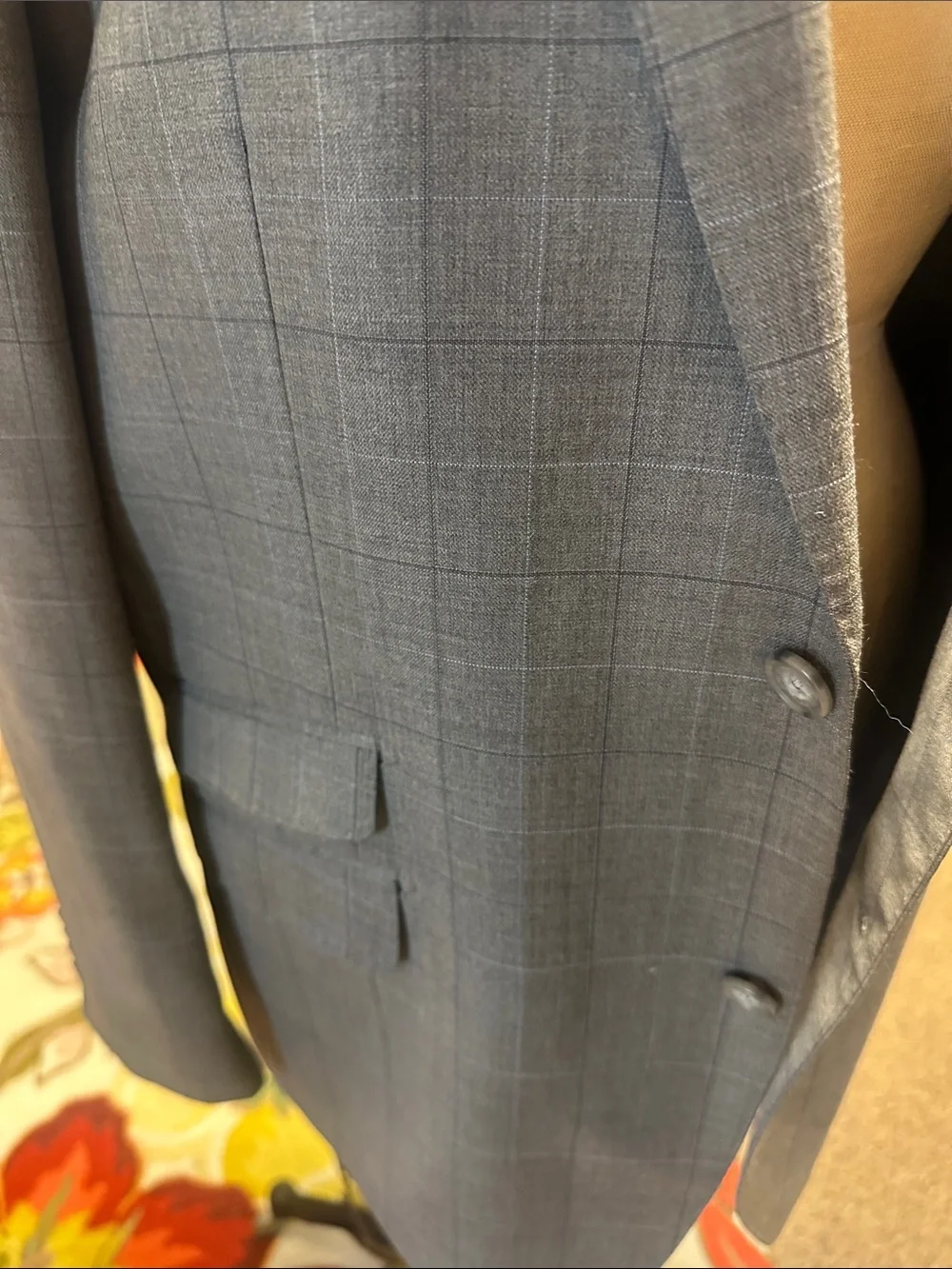 Men's Classic Gray Windowpane Blazer